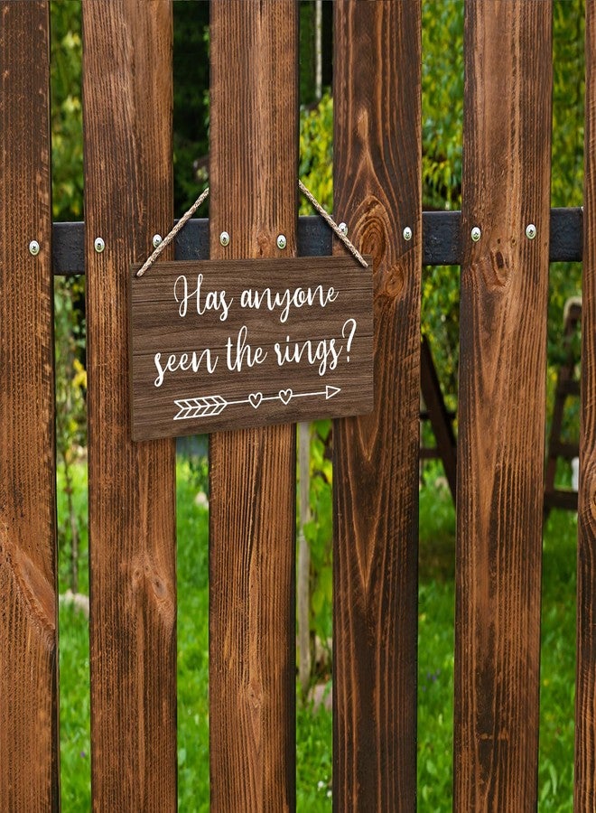 FUGWN Has Anyone Seen the Rings Hanging Wooden Signs 12x6, Ring Bearer Sign, Ring Bearer Gifts, Rustic Wall Decor, Wedding Signs,Decorative Signage - Image 5